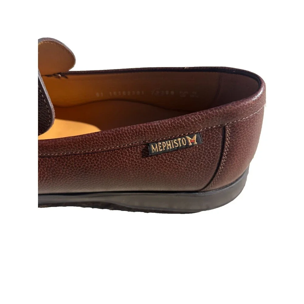Mephisto Henri Brown Pebbled Leather Slip-On Loafer Moccasin Men's US 10.5